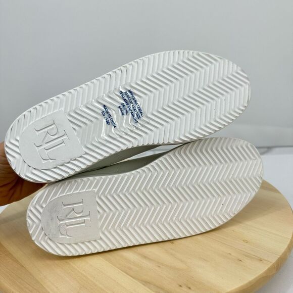 Ralph Lauren Angeline Womens White Leather Sneakers Shearling Trim US 5.5 EUR 36 - Picture 9 of 13